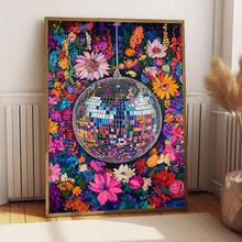 1 buc Disco Ball Maximalist Living Room Colorat Artă de perete Pânză HD Print Poster Cadou Ideal Artă pentru Dormitor Birou Baie Decor de perete Acasă, Fără ramă - F - Vizualizare 3