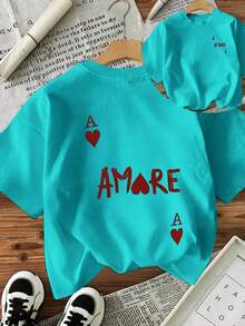 女款純色圓領短袖寬鬆T卹，100%棉質上衣，紅心A紙牌撲克牌圖案印花，春夏裝日常休閒女裝，街頭服飾，外出度假，camisetas invierno mujer，noistamujer，camiseta oversize mujer，motif mujer，is，noistamujer，camiseta overs？ mujer，jersey，fiesta，sudaderas de mujer，conjunto mujer invierno，ropa verano mujer，verano mujer，y2k，mujer，curve，ropa curvy mujer，sudadera mujer talla grande，friends，curve，vacation，casual，辦公室/休息室/居家/戶外運動/復古風/簡約，趣味設計，四季通用休閒上衣，情人節情侶短袖，男女同款短袖，約會，浪漫出行，節日送禮，白色上衣，deporte，top negros elegantes - 湖綠 - 查看 1