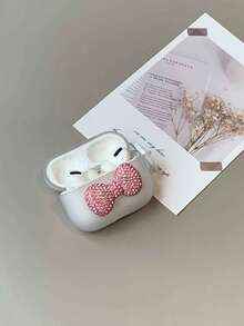 Estuche para auriculares Bluetooth con aplicaciones de cristal rhinestone y lazo compatible con Apple Pro 2nd Generation - corbata de moño - Ver 2