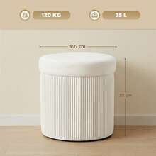 HOMCOM Storage Benches & Ottomans - 奶油 - 查看 4