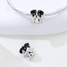 CYMYSS 1件可爱卡通风格925镀银黑白波点细节狗狗造型吊坠，男女皆宜，情人节/生日礼物 - 彩色 - 查看 2