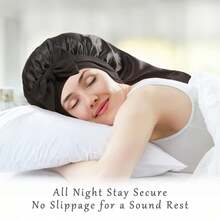 Ladies' Elastic Broadband Satin Imitation Silk Night Sleeping Hat, Bow Tie Tied Braid, Curly Hair Headband Hat - 紫色 - 查看 4