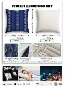 Bộ trang trí hình học tối giản 1/4/5/6/7 món, chất liệu giả vải lanh, thích hợp cho phòng ngủ, phòng ăn, lò sưởi, tấm lót bàn, đế lót ly, trang trí nhà cửa. - Màu xanh lam - Xem 11