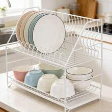 Large Single-Layer, Double-Layer Bowl Rack, 304 Stainless Steel Dish Drying Rack, Kitchen Storage Rack - View 2