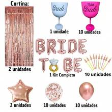 Kit Of 11 Bachelorette Party Glasses With Curtain, Balloons, Bride, Glasses, And Straws - 包含兩幅窗簾的套裝 - 查看 3