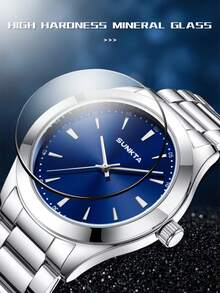 LIGE Men's Fashion Luxury Brand Watch Stainless Steel Strap Quartz Watch Minimalist And Elegant Water-Resistant For Daily Wear Men's Watch - Black - View 7