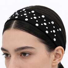 1 Pc Studded Rivet Athletic Headband For Women, Biker Punk Style, Music Festival Concert Wear - Multicolor - View 6