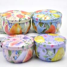 A Set Of 12 Empty Candle Tins, 4 Fresh Patterns With Lids, Each With A Capacity Of 65ML. Perfect For Small Candle Making - S - View 5