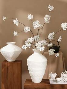 1个极简主义白色纹理树脂花瓶，这套两个造型别致的花瓶非常适合插放干花或简约花卉，适用于客厅、餐桌或置物架。完美为中性色调的家居装饰增添一丝宁静现代的气息，也适用于房间装饰、生日装饰、厨房、婚礼、卧室、客厅、礼品、派对装饰、秋季装饰和花园装饰。 - 彩色 - 查看 3