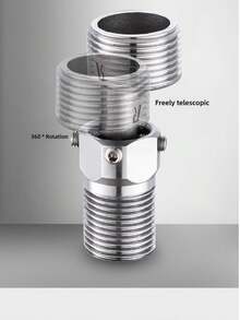 304 Stainless Steel Shower Arm Extender, Adjustable Shower Head Extension Adapter (2-4 Inch), Universal Angle Stop Elbow For Mixer Valve, Anti-Leak Durable Bathroom Repair Parts - A - View 10