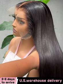bling hair Straight 13x6 Lace Frontal Human Hair Wig 36 Inch 200% Density Straight Wear And Go 6x4 5x5 9x6 Pre Plucked Pre Cut Lace Glueless Wigs Human Hair 28 30 Inch Transparent 360 Invisible Strap Full Lace Front Drawstring Wigs For Women Natural Black Glueless Wig - Natural Black - 查看 1