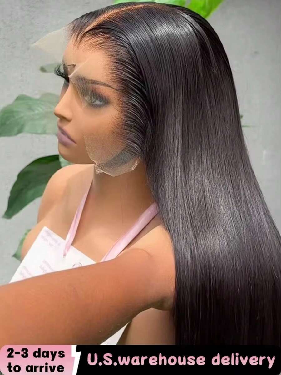 bling hair Straight 13x6 Lace Frontal Human Hair Wig 36 Inch 200% Density Straight Wear And Go 6x4 5x5 9x6 Pre Plucked Pre Cut Lace Glueless Wigs Human Hair 28 30 Inch Transparent 360 Invisible Strap Full Lace Front Drawstring Wigs For Women Natural Black Glueless Wig - Natural Black - 查看 1