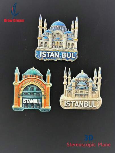 1 pieza Imán de nevera con relieve 3D con tema de Estambul, regalo de decoración del hogar creativa, pegatina magnética de decoración, regalo de recuerdo de viaje, regalo de colección de viaje única, pegatina magnética creativa, recuerdo de viaje exquisito, pegatina decorativa de recuerdo de viaje, adecuado para decoración del hogar, oficina, regalo artesanal de recuerdo de vacaciones, pequeño regalo exquisito