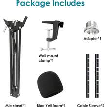 Blue  Mic Stand With Pop Filter - Suspension Microphone Boom Arm Stand With Mic Cover Compatible With Blue  Pro By YOUSHARES - Mic_Stand - View 7
