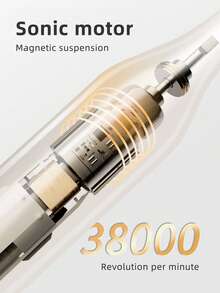 1 pieza Cepillo de dientes eléctrico para adultos con 3 cabezales de cepillo, 5 modos, IPX7 resistente al agua, larga duración de la batería, recargable por USB, limpieza dental - Negro - Ver 7