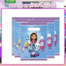 10pcs Dollhouse Party Gift Bag Blue Sparkling Edge Handbag Birthday Companion Gift Bag New Year's Gift, Valentine's Day Gift, Easter Gift - Multicolor - View 2