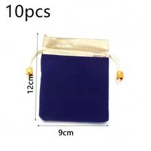 5/10pcs/Pack Gold-Edged Velvet Drawstring Bags, Multi-Size Velvet Jewelry Gift Cosmetic Packaging Bags, Fabric Gift Bags For Earphones, Jewelry, Storage And Gift Packaging - Gold-edged Drawstring Bag - View 23