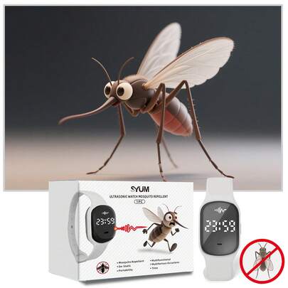 1个全新便携式物理驱蚊手表，防静电/多功能/多用途腕表。适用于户外/钓鱼/露营/旅行/居家/手环/设备，男女通用运动腕带，可随身携带。