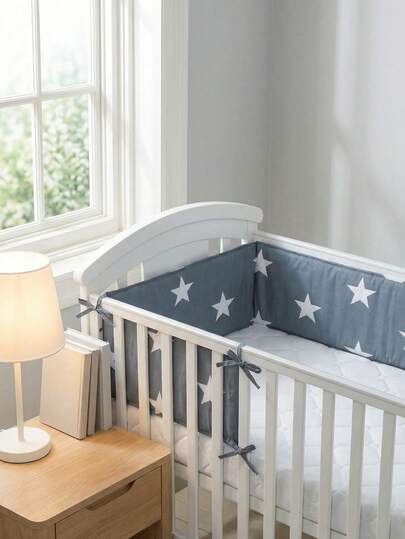 婴儿床围垫，一体式柔软防撞垫，婴儿床护栏，新生儿卡通刺绣软垫防撞护栏，儿童防摔围栏