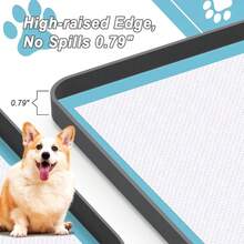 Silicone Dog Pee Pad Tray Holder 24x24, Leak-Proof High Edge Potty Mat With 6 Free Clamps - 24"L X 24"W - View 2