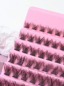 10排 W02 簇状蓬松8-16mm自粘假睫毛，柔软自然卷翘浓密假睫毛 - 查看 5