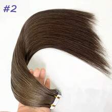 Tóc nối thẳng dạng băng dính màu đen tự nhiên, dài 26 inch, keo dán vô hình, làm từ tóc người Brazil Remy, 20 miếng/gói - Nhiều màu - Xem 18