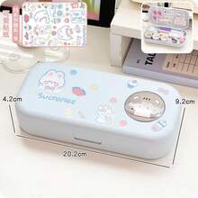 Random Sticker Pencil Case, Gift For Son Or Daughter - Pink Rabbit - View 6