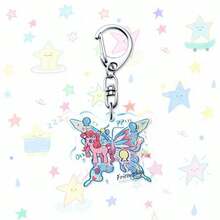 MY LITTLE PONY 6pcs  Butterfly Edition Keychain Collection Softie, Cloudie, Pinkie, And Rarity Acrylic Cartoon Character Keychains - Multicolor - View 4