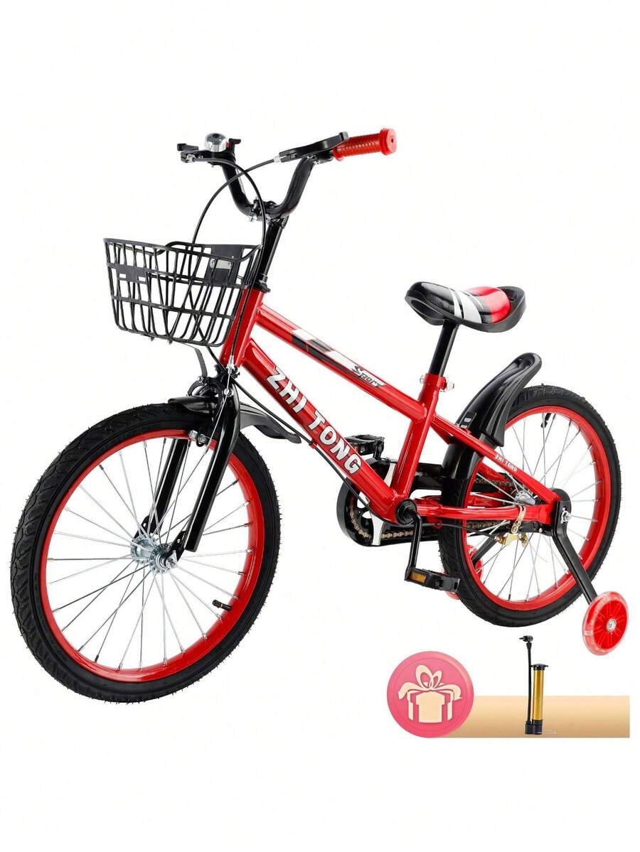 Vintage City Bike With Basket And Dual Brakes, 14/16/18 Inch In Pink/Red - Red - View 1