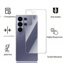 Cell Phone Back Film 2pcs Back Screen Protector Film Compatible With Samsung Galaxy S26 Ultra Anti-Scratch Tempered Glass Film Spring Gift - Clear - View 3
