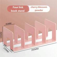 Macaron Style Minimalist Desktop Book Stand, Student Reading Storage Rack, Acrylic 4-Slot Office Book Holder - Macaron Bookend - View 13