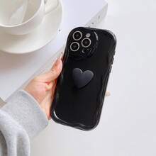 2个可爱时尚3D爱心TPU防震奶油色透明手机壳，适用于苹果17 Pro Max/17/16/15 Pro Max/15 Plus/15 Pro/15/14 Pro Max/14 Plus/14 Pro/14/13 Pro Max/Pro Max/12 Pro Max/12 Pro/12/11 Pro Max/11，是圣诞节、新年、复活节送给家人和朋友的完美礼物，也是圣诞节的最佳选择。 - 彩色 - 查看 5