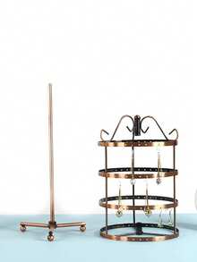 360° Rotating Jewelry Display Stand, Metal Rotating Earring Organizer Adjustable Display Tree, Large Rotating Carousel Stand, Women Jewelry Storage And Display, Suitable For Stud And Hoop Earrings, Vertical Metal Tower Rotating Display Rack, Valentine's Day Home Decor, Galentines Bathroom Decor - Multicolor - View 15