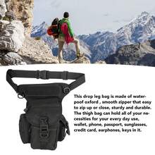 Drop Leg Bag for Men Motorcycle Riding Fanny Pack Outdoor Travel Fishing Hiking Cycling Hip Bags Thigh Bag Leg Pouch Black - Negro - Ver 3