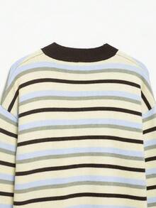 YROOE Women's Soft Knit Striped Button Cardigan, Suitable For All Seasons - Multicolor - View 7