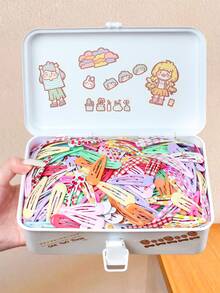 12/24/36pcs/Set Colorful Printed Hair Clips, Bangs Side Clips - Suitable For Girls And Women, Minimalist Design With Eye-Catching Patterns, Easily Add Playful Vibe To Hairstyles, Whether Ponytail Or Side Clip, Essential Daily Hair Accessory,Festival,Party - Multicolor - View 2
