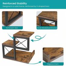 Desk Shelf Organizer, Wood Desktop Organizer Small Bookshelf, 3 Tier Storage Shelf Riser Display Stand For Office Decor And Desk Accessories, Rustic Brown Black - Multicolor - View 8