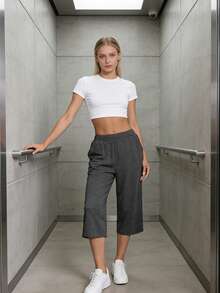 3 Pack Capri Pants For Women Loose Lounge Cropped Sweatpants Joggers Yoga Casual Workout Pants With Pockets - 深灰,軍綠,卡其 - 查看 3