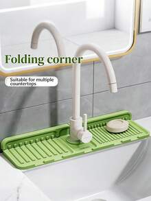 5° Tilted Faucet Splash Guard With Silicone Drip Tray, Non-Slip Faucet Drain Rack For Kitchen Sink, Bathroom, RV, Coffee Bar - Essential Home Decor Accessory - Multicolor - View 7