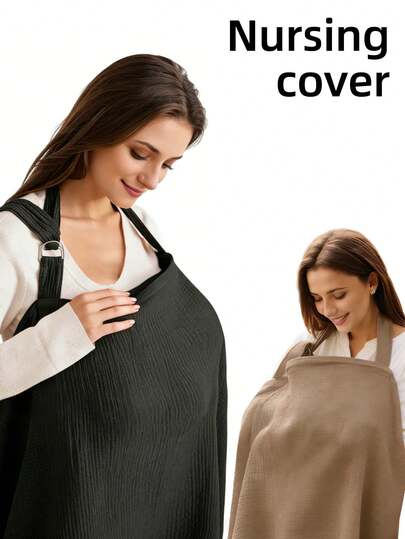 1pc New Upgraded Nursing Cover, Breastfeeding Scarf, Outdoor Anti-Exposure Shawl, Breathable Feeding Cover, Summer Thin Nursing Cover Up, Multi-Function Baby Wrap