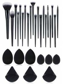 RANCAI 29pcs Professional Makeup Brush Set, Including Foundation, Concealer, Blush, Eyeshadow, 20 Makeup Brushes, 3 Powder Puffs, 3 Makeup Sponges And 3 Thumb Puffs. Makeup Brush Set, Makeup Brush Set, Makeup Brush Set, Complete Makeup Brush Set, Makeup Brush Set, Complete Makeup Set, Makeup Brush Set, Makeup Brush Set, Makeup Gift Set - Multicolor - View 12