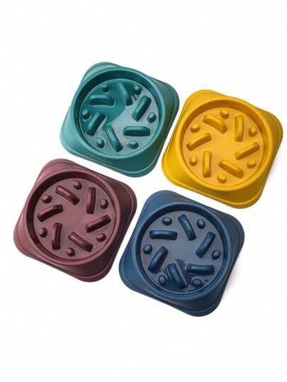 1pc 5-Star Shaped Anti-Choke Dog Bowl, Slow Feeder Pet Food Bowl For Labrador, Golden Retriever And Other Small/Medium Dogs