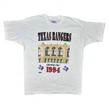 Vintage Salem Sportswear TexasRangers 1994 Opening Day Crew Neck Promo Tee Size XL MLBs Baseball Sports Nolan Ryan 1990's Single Stitch . - 白色 - 查看 1