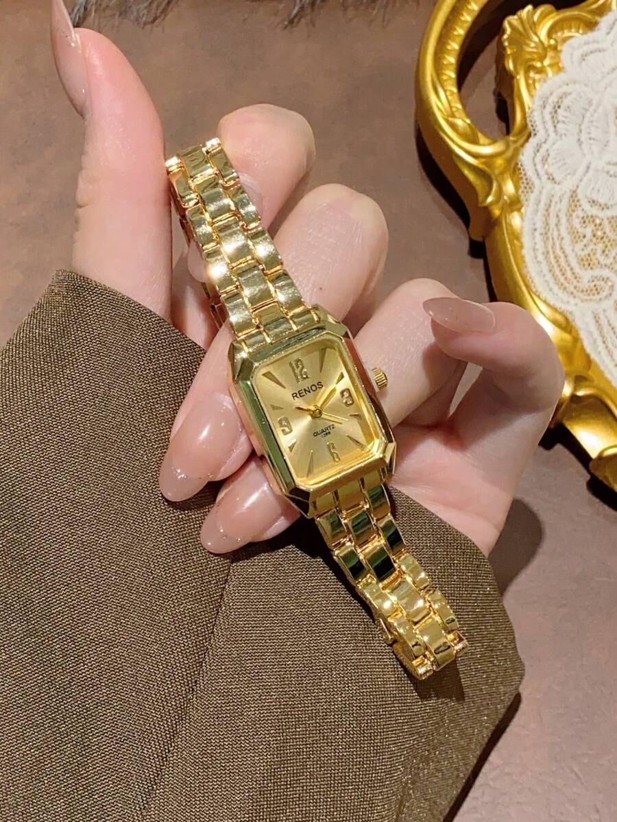 1件新款优雅休闲女士手表,复古金色,欧美中东风格 - 金色 - 查看 1