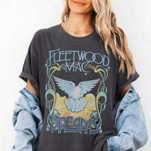 2026 Summer TopsFleetwood Graphic T-Shirt, Retro Rock Music Tee Black ShirtLoose And Comfortable Summer Clothing For Women  T-Shirts For Women - Đen 4 - Xem 6