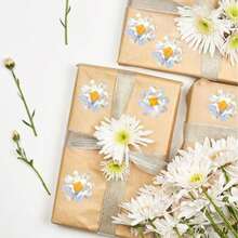 500 etiquetas de láser con diseño de margarita de 1.5 pulgadas, etiquetas de margarita blanca para embalaje de regalos, pegatinas DIY - Multicolor - Ver 5