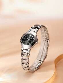 BIDEN 1件装女士腕表 商务休闲石英表 个性化独特时尚高端大气防水女士腕表 - 銀色 - 查看 3