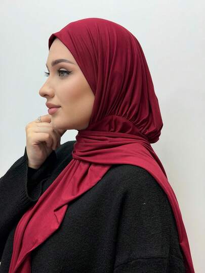 1pc Ready-To-Wear Instant Hijab Made By Soft, Breathable, And Anti-Pilling Fabric For Muslim. Suitable For Year-Round Use And Daily Wear By Muslims.
