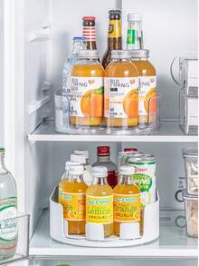 冷蔵庫用飲料オーガナイザー 1 個、キッチンボトルホルダー、調味料回転収納トレイ、必需品! 360 度回転、お手入れ簡単、汚れがたまりにくい。 - チェックする 6