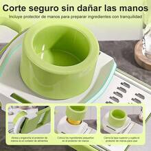 2 pcs Juego de rallador de verduras multifuncional y rebanador de mandolina: cuchilla de acero inoxidable para cortar y moler manualmente con protector de , un elemento esencial de cocina para preparar verduras, frutas, queso y otros ingredientes. - Verde - Ver 4